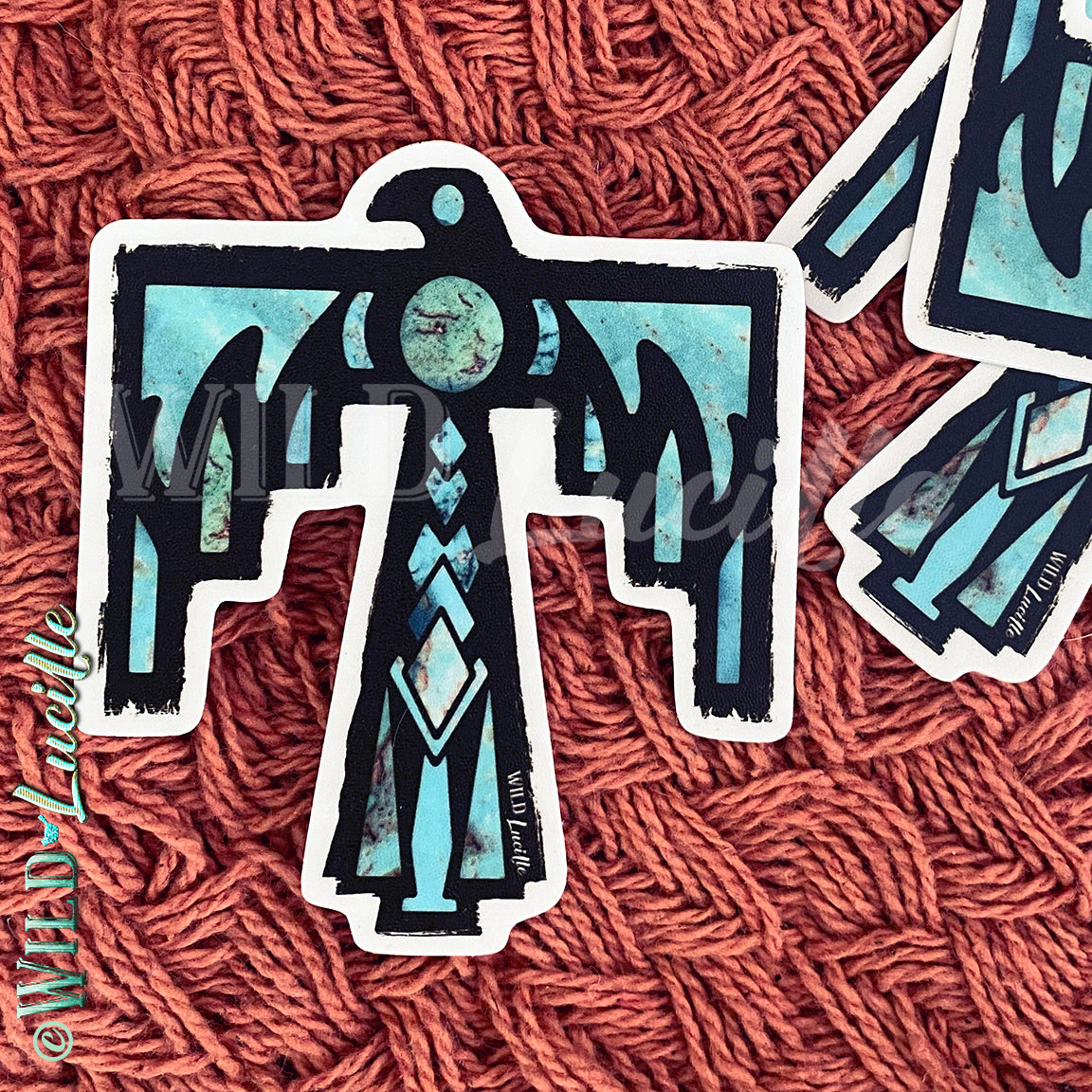 Turquoise Thunderbird - Vinyl Sticker Decals