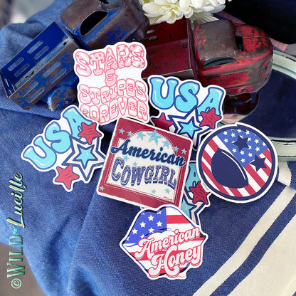 American Patriotic Vinyl Decal Sticker Bundle (50 assorted)