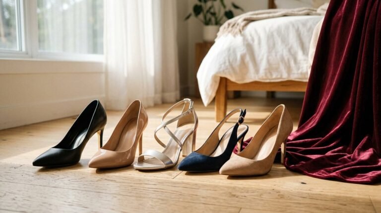 five shoe colors to pair with burgundy dress