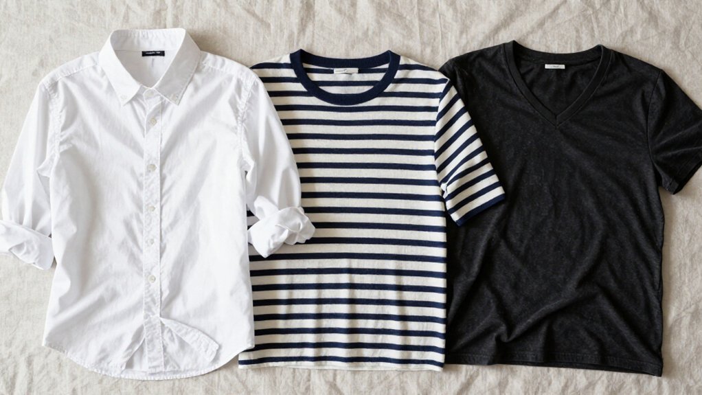 foundational white tees and breton tops
