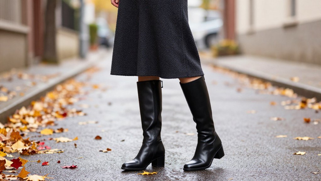 knee high boots streamlined silhouette