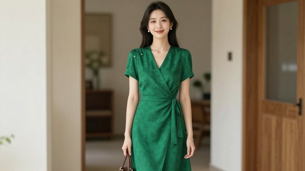 knee length dress neutral tones