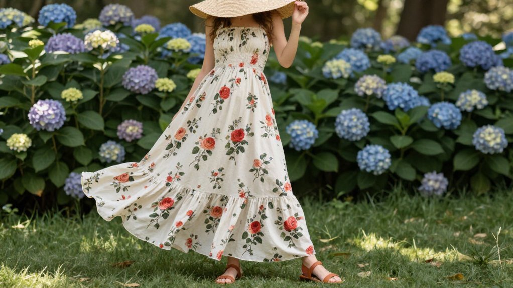 maxi dress bold florals effortless style