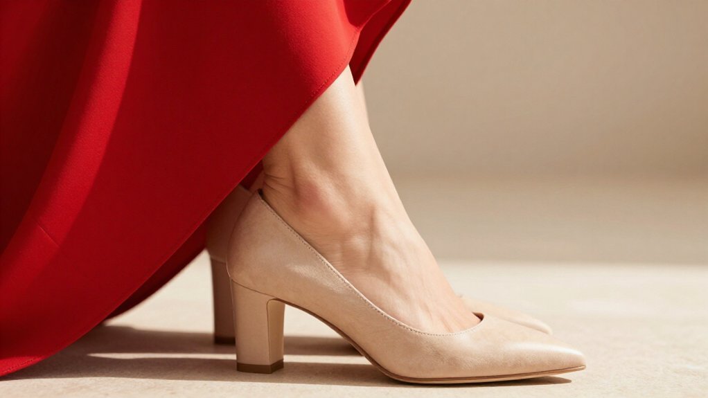 nude shoes elongate leg line