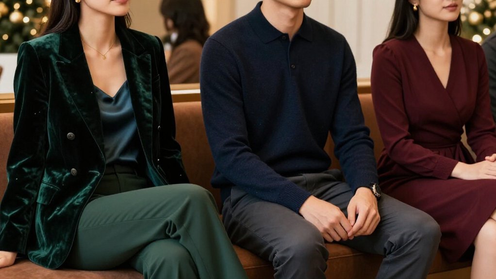 sharp blazer festive knit dress pants