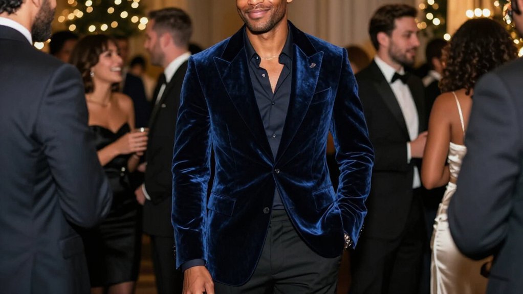 velvet smoking jacket elevates style